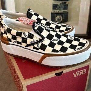 Vans Era Black and White Checkerboard Platform Shoes